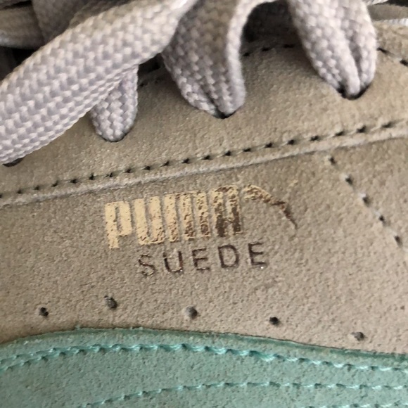 Grey/teal puma suede shoes - Picture 2 of 5